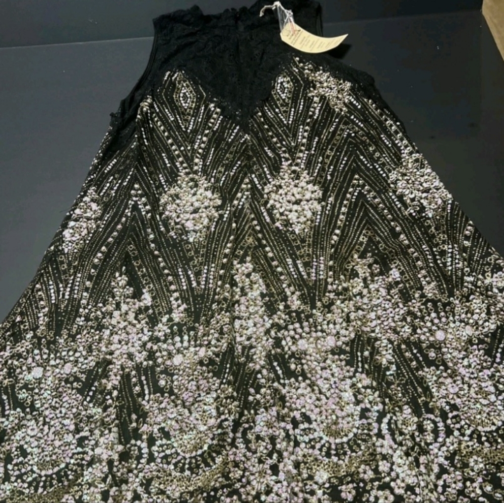 NWT Southern Fried Chics Black Embellished Sleeveless Dress